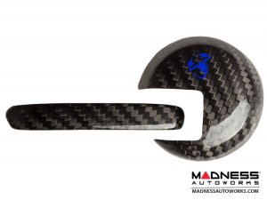 FIAT 500 Interior Door Handle Kit - Carbon Fiber - Blue Scorpion Design
